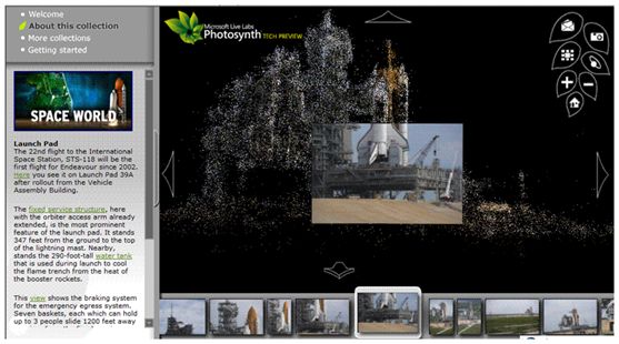 Microsoft photosynth（图片三维展示）