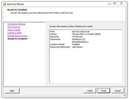 VMware Lab setup - A virtualized lab for testing HA and DRS