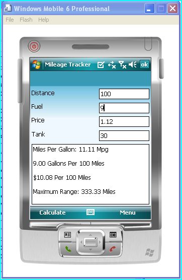 30 Days of .NET [Windows Mobile Applications] - Day 04: Mileage Tracker(里程耗油计算程序)