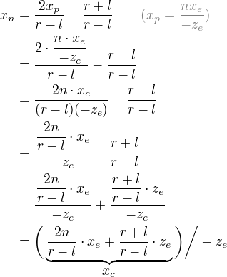 <> OpenGL Projection Matrix