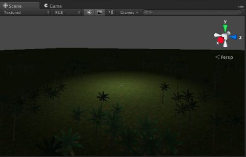 Scene View after trees added.