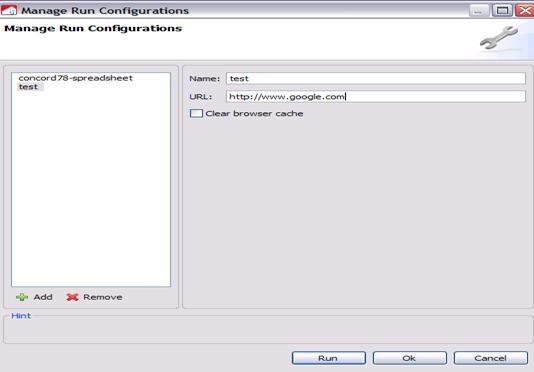 图 3.Manage Run Configurations( 管理运行配置 )