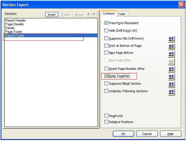 The issue of vertical lines throughing the Report footer or the whole page in Crystal report 11