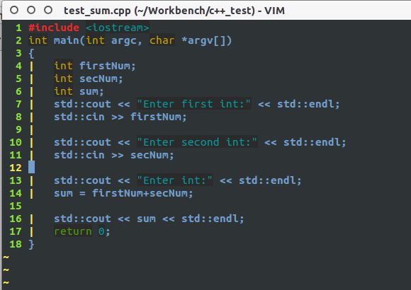 在ubuntu下使用Vim学习C++