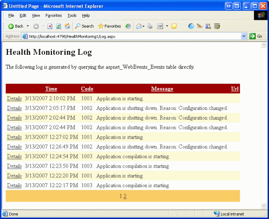 [翻译]ASP.NET 2.0中的健康监测系统（Health Monitoring）(1) - 基本应用