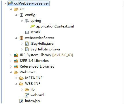 struts1+spring+myeclipse +cxf 开发webservice以及普通java应用调用webservice的实例