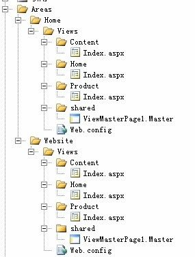 使用mvc2里面的area让网站更有条理