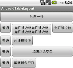 TableLayout(表格布局)