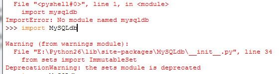 黄聪：Python下安装Mysqldb出现DeprecationWarning: the sets module is deprecated from sets错误解决方案