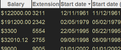 21个新奇漂亮的Ajax/CSS表格设计-sortable table