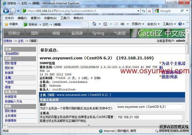 CactiEZ 中文版V10.1安装使用以及139邮箱短信报警设置