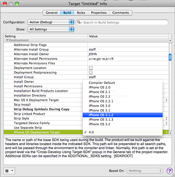 Developing iPhone Apps with iOS4 SDK, Deploying to 3.x Devices : Base SDK and iPhone OS Deployment Target