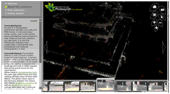 Microsoft photosynth（图片三维展示）