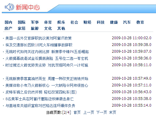 输入框实现新闻列表分页显示（一）