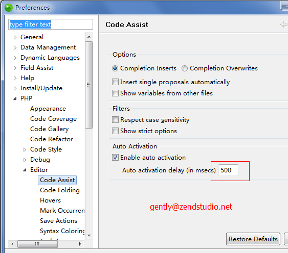 为什么zend studio 7的代码提示(Code Assist)慢的抓狂