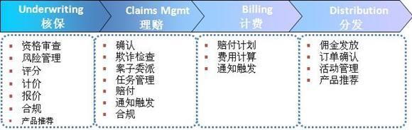 图 1. 整个保险业务过程中的业务规则应用点