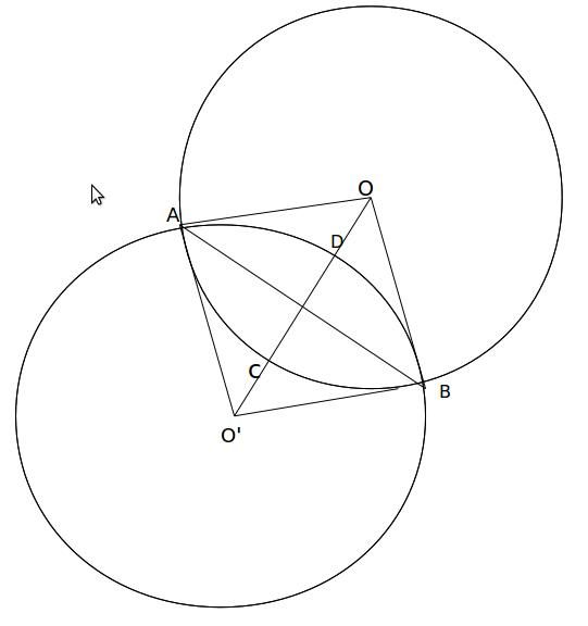 POJ 2546 Circular Area 求两圆的重合面积