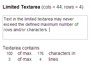 在一个TextArea中如何限制行数和字符数