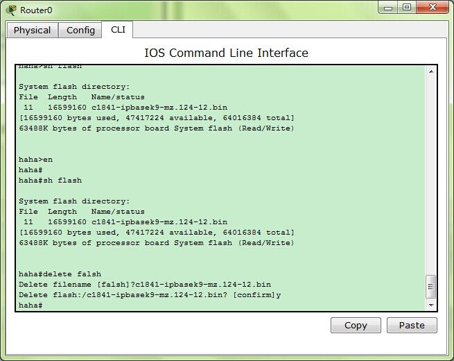 Cisco中删除flash通过tftp服务器恢复