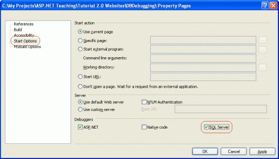 在Visual Studio 2005中调试SQL Server 2005的存储过程