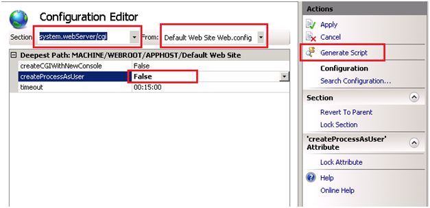 Tip #9 IIS7，用Configuration Editor生成修改配置的C#, JavaScript 或 AppCmd脚本