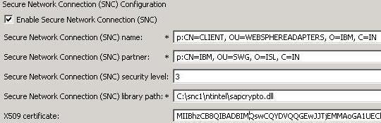 WebSphere SAP Adapter 中的 SNC 配置