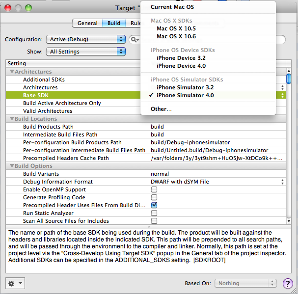 Developing iPhone Apps with iOS4 SDK, Deploying to 3.x Devices : Base SDK and iPhone OS Deployment Target