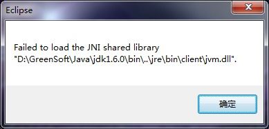 Eclipse无法打开“Failed to load the JNI shared library”