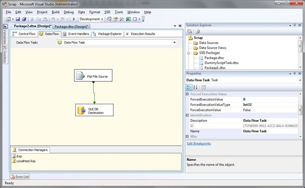 SSIS Data Flow Task with source and destination