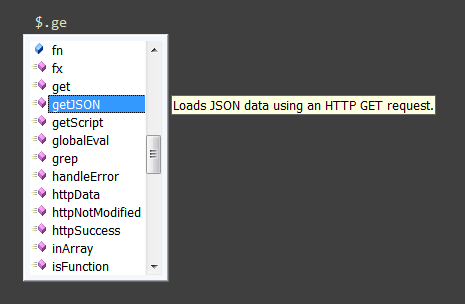 jQuery IntelliSense已整合到Visual Studio 2008