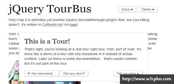 jQuery TourBus