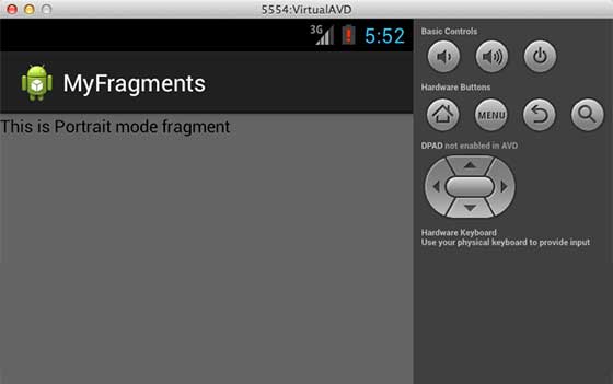 Android Portrait Fragment Demo