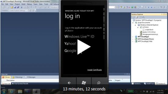 最新发布: Windows Azure Toolkit for Windows Phone 7 v1.2