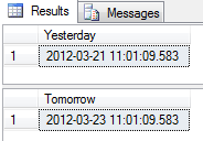 T-SQL自定义函数返回前一天或后一天日期