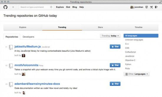 GitHub上线Trending功能，帮你轻松找到有潜力的开源项目