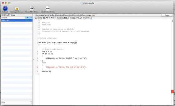 Xcode 4.2设置代码覆盖率