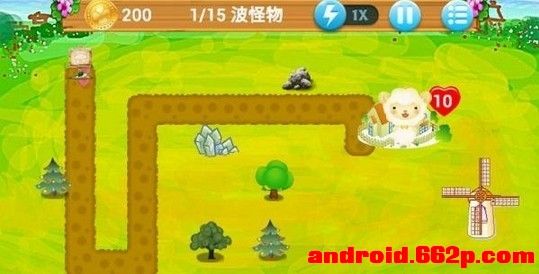 一款类似塔防类的保卫羊村游戏android源码