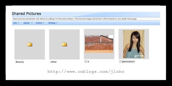 利用Sharepoint里面Mysite的Shared Pictures的图片做相册 [包括创建文件夹,上传文件]