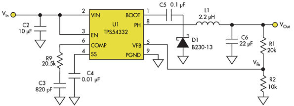 Simple Addition Permits Voltage Control Of DC-DC Converter's Output