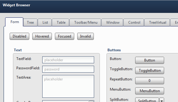 qooxdoo sample widget