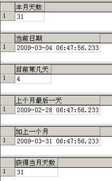 数据库面试题 - 使用数据库SQL语句获得当前月的天数