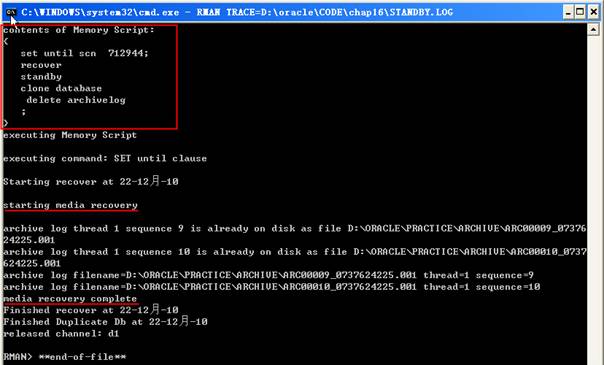 18.Oracle10g服务器管理恢复--RMAN备用数据库(练习31.32)