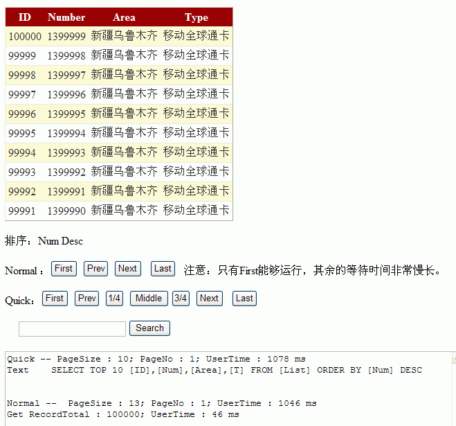 NBear的默认分页与自定义分页的比较