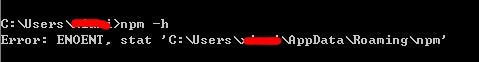 windows上运行npm Error: ENOENT, stat 'C:\Users\
