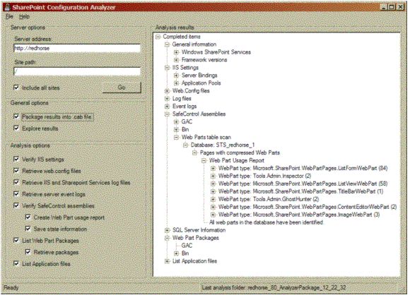 SharePoint Configuration Analyzer (sca.exe) -SharePoint配置分析器