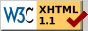 XHTML 1.1 icon, indicating validated XHTML 1.1
