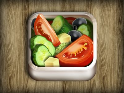 Salad iPhone iOS Icon design