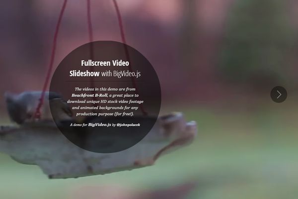 HTML5 fullscreen oversized videos streaming slideshow tutorial