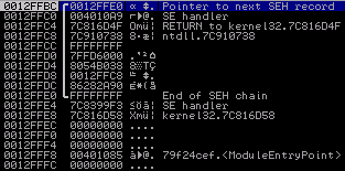 Debugging Waledac - The SEH Chain on the Stack