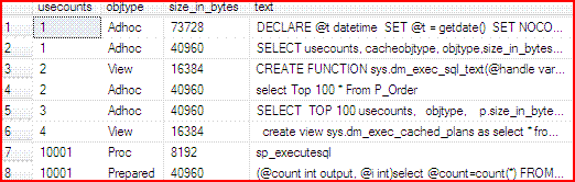 优化SQL Server的内存占用之执行缓存